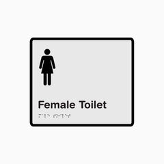 Female Toilet Braille & Tactile Sign