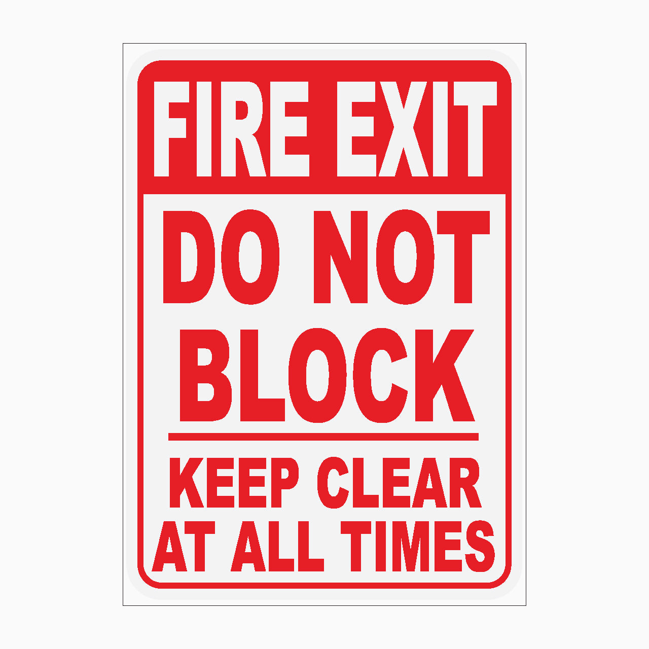 FIRE DOOR - DO NOT BLOCK - KEEP CLEAR AT ALL TIMES SIGN - FIRE SAFETY SIGNS - ONLINE SHOP - GET SIGNS