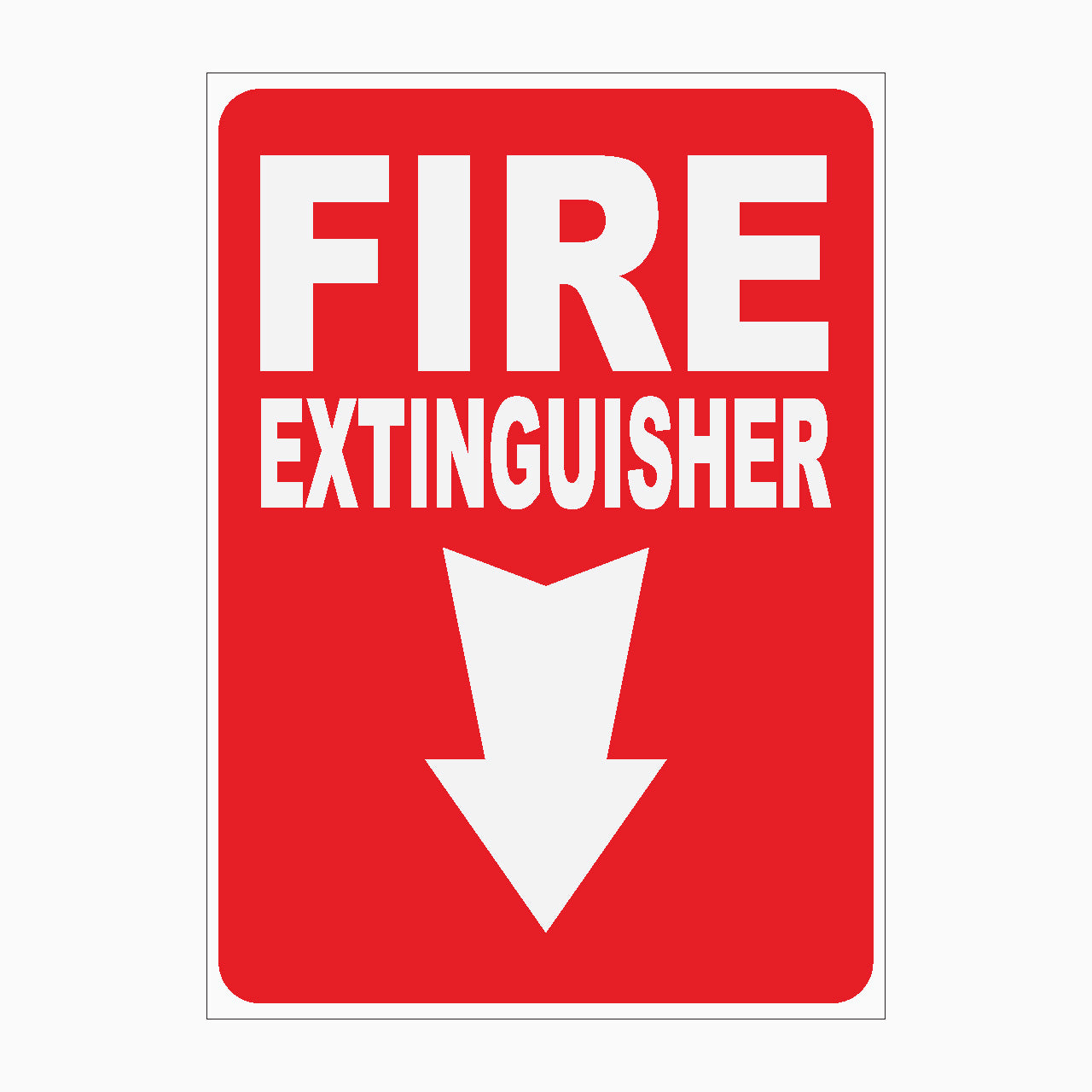 FIRE EXTINGUISHER SIGN - POINT DOWN - BUY ONLINE - GET SIGNS