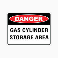 DANGER GAS CYLINDER STORAGE AREA SIGN