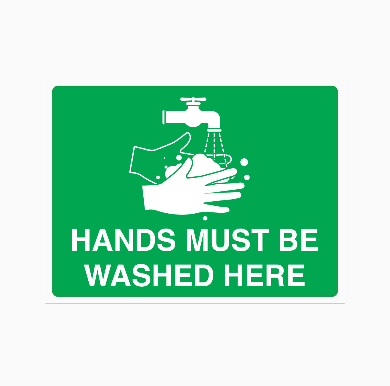 HANDS MUST BE WASHED HERE SIGN