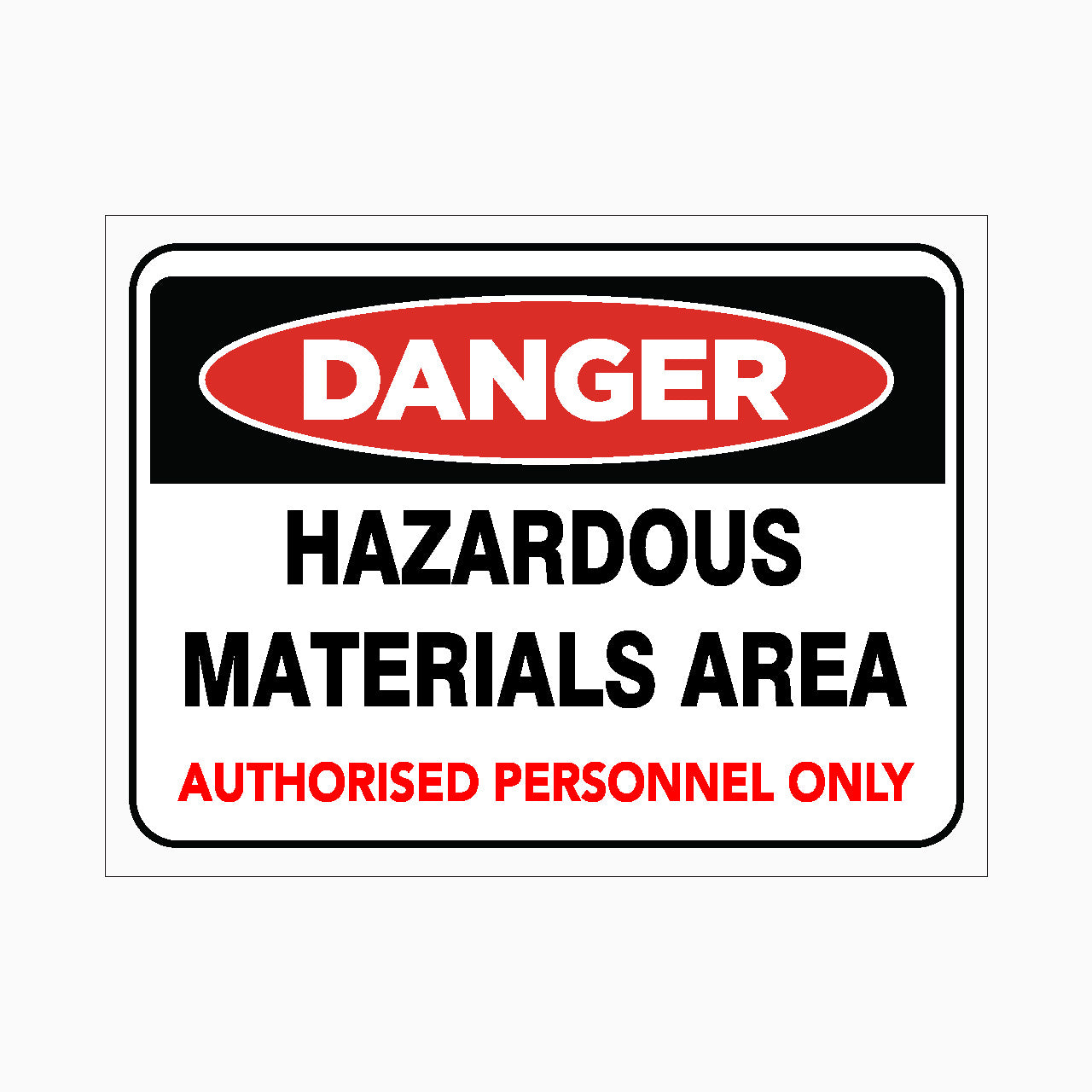 DANGER SIGNS - HAZARDOUS MATERIALS AREA SIGN – Get signs