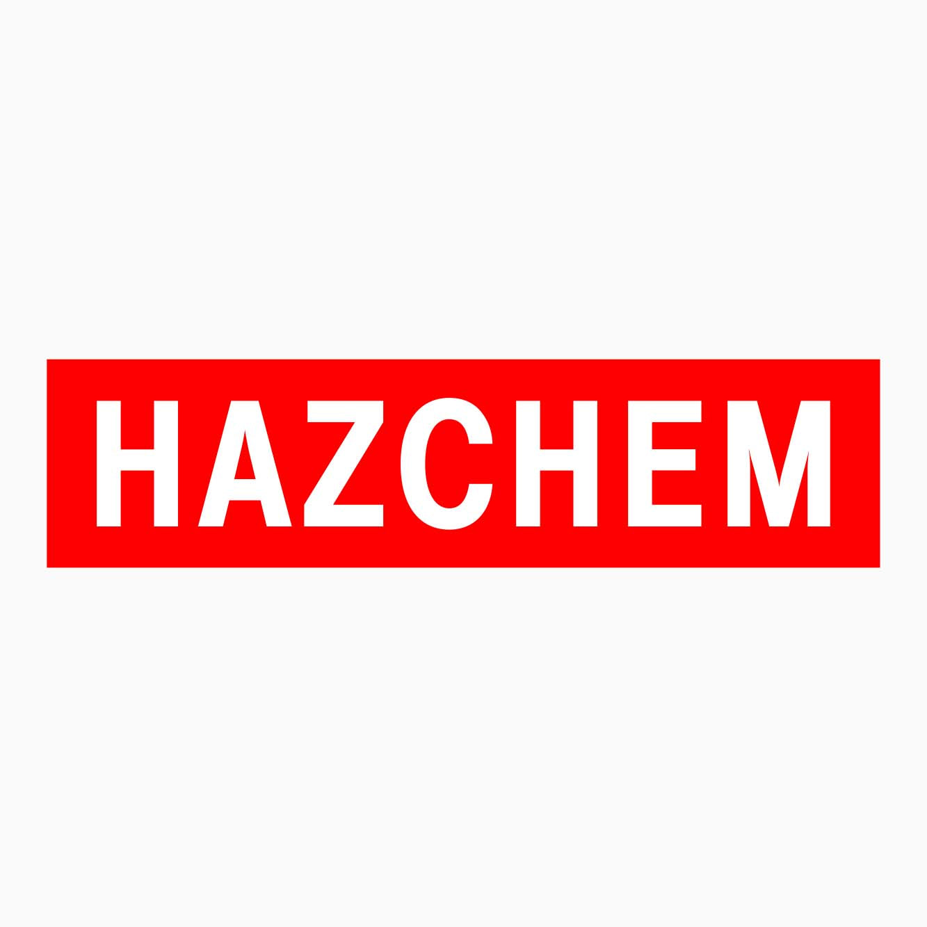 HAZCHEM SIGN - GET SIGNS RED BACKGROUND WHITE TEXT