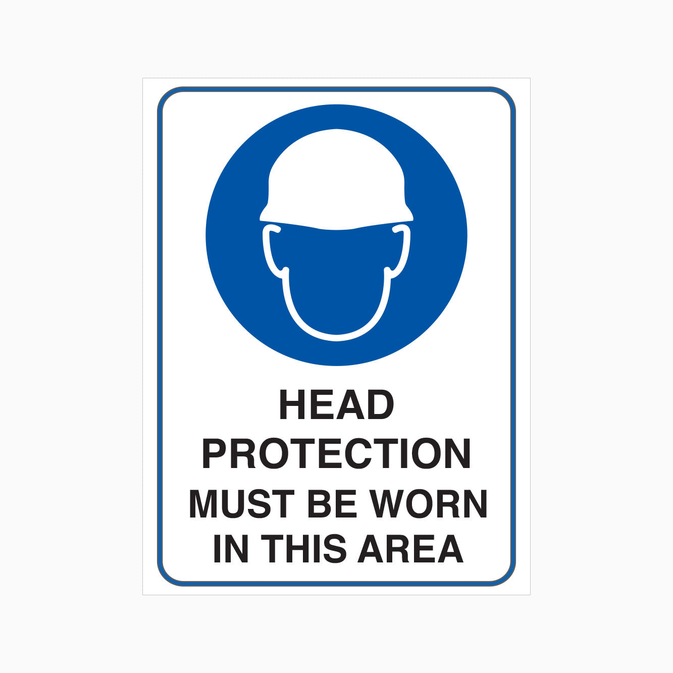 HEAD PROTECTION MUST BE WORN IN THIS AREA SIGN - GET SIGNS