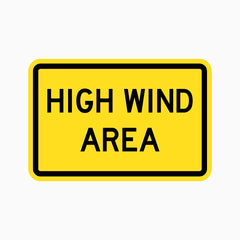 HIGH WIND AREA SIGN