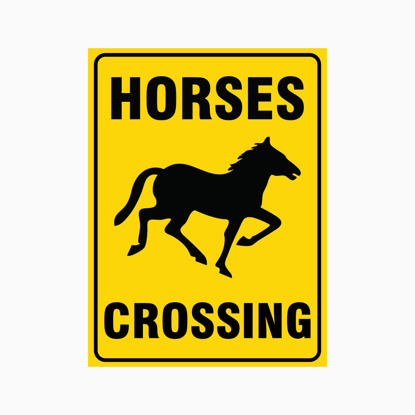 CAUTION HORSE CROSSING SIGN