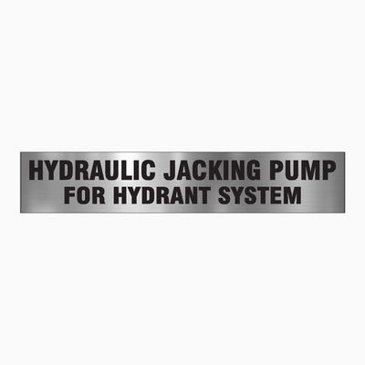 HYDRAULIC JACKING PUMP FOR HYDRANT SYSTEM SIGN