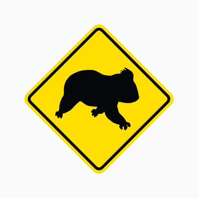 KOALAS ON ROAD SIGN