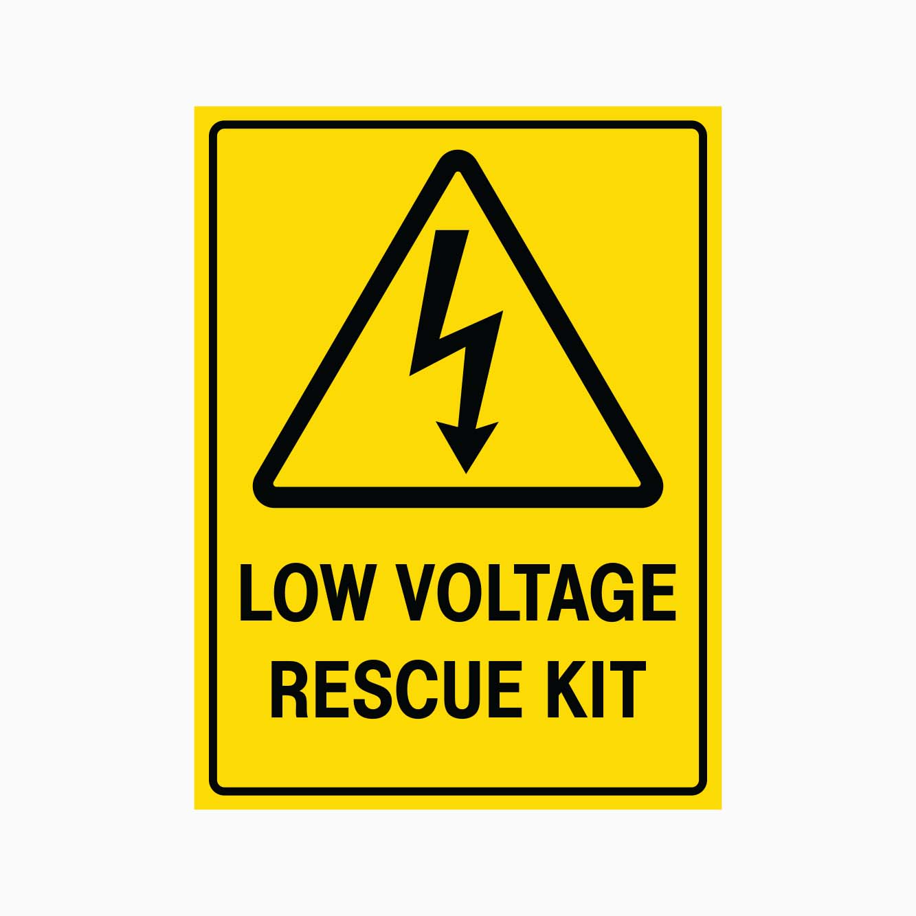 Fall Rescue Kit Sign LOW VOLTAGE RESCUE KIT SIGN – Get signs