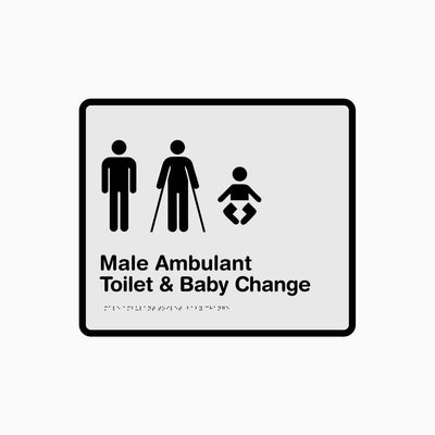 Male Ambulant Toilet & Baby Change Braille and tactile sign