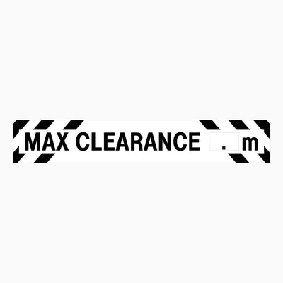 MAXIMUM CLEARANCE SIGN (ENTER YOUR HEIGHT)