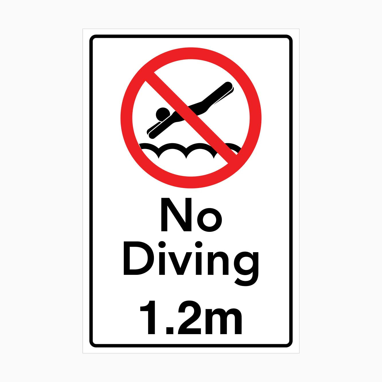 NO DIVING 1.2m SIGN - GET SIGNS