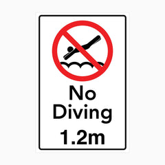 NO DIVING 1.2m SIGN