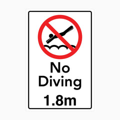 NO DIVING 1.8m SIGN