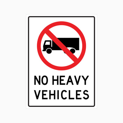 NO HEAVY VEHICLES SIGN