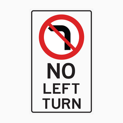NO LEFT TURN SIGN