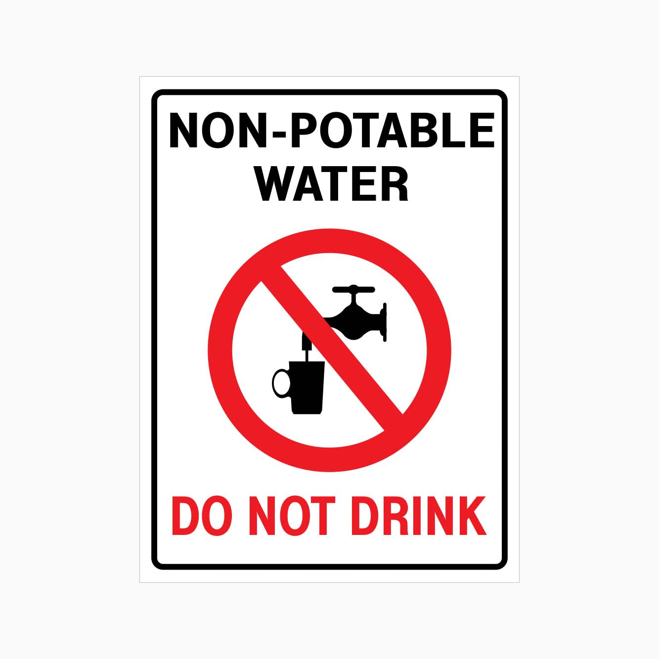 NON-POTABLE WATER DO NOT DRINK SIGN - GET SIGNS AUSTRALIA