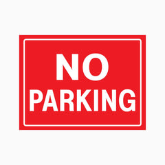 NO PARKING SIGN Red Background