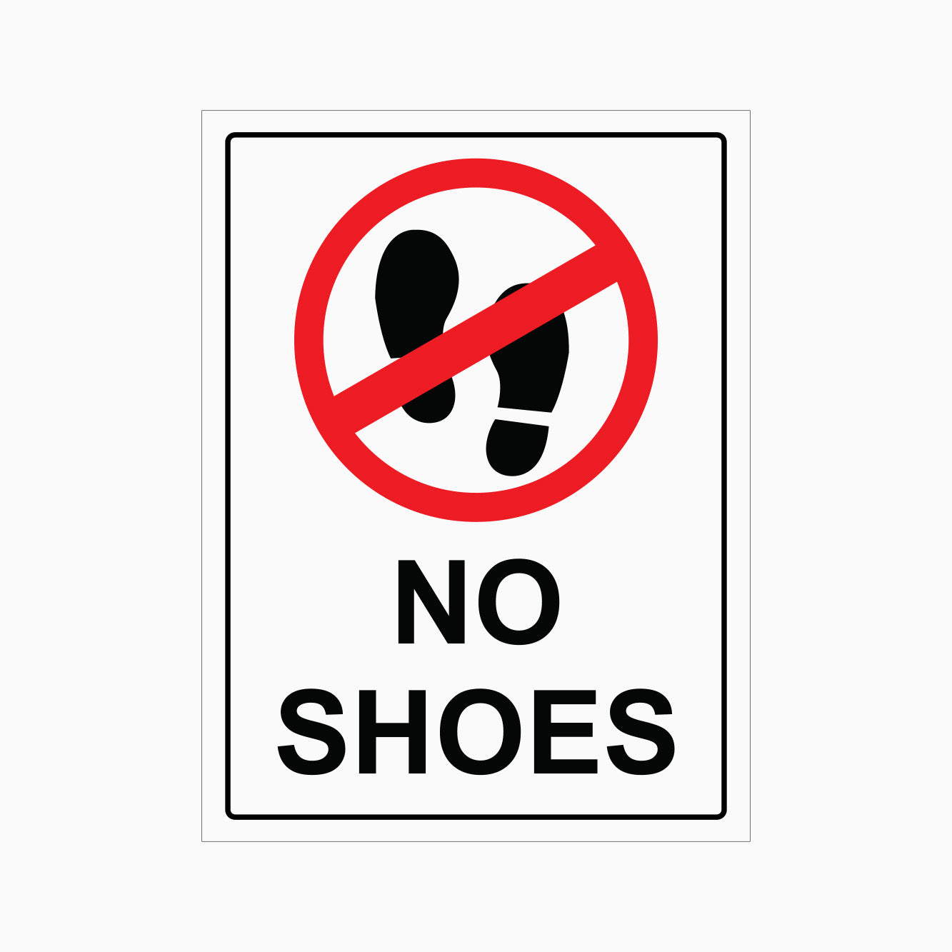 NO SHOES SIGN