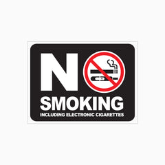 NO SMOKING SIGN - INCLUDING ELECTRONIC CIGARETTES SIGN