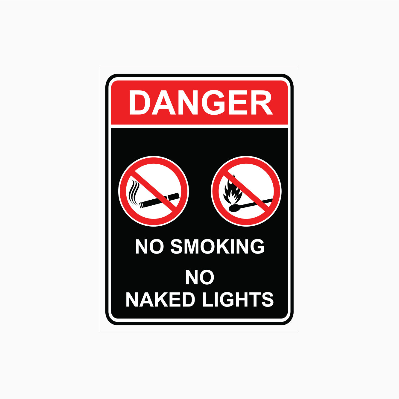 DANGER SIGN - NO SMOKING - NO NAKED LIGHTS SIGN