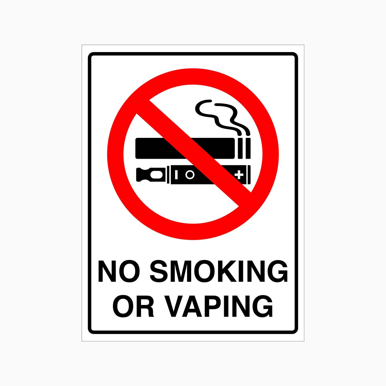NO SMOKING OR VAPING SIGN - GET SIGNS