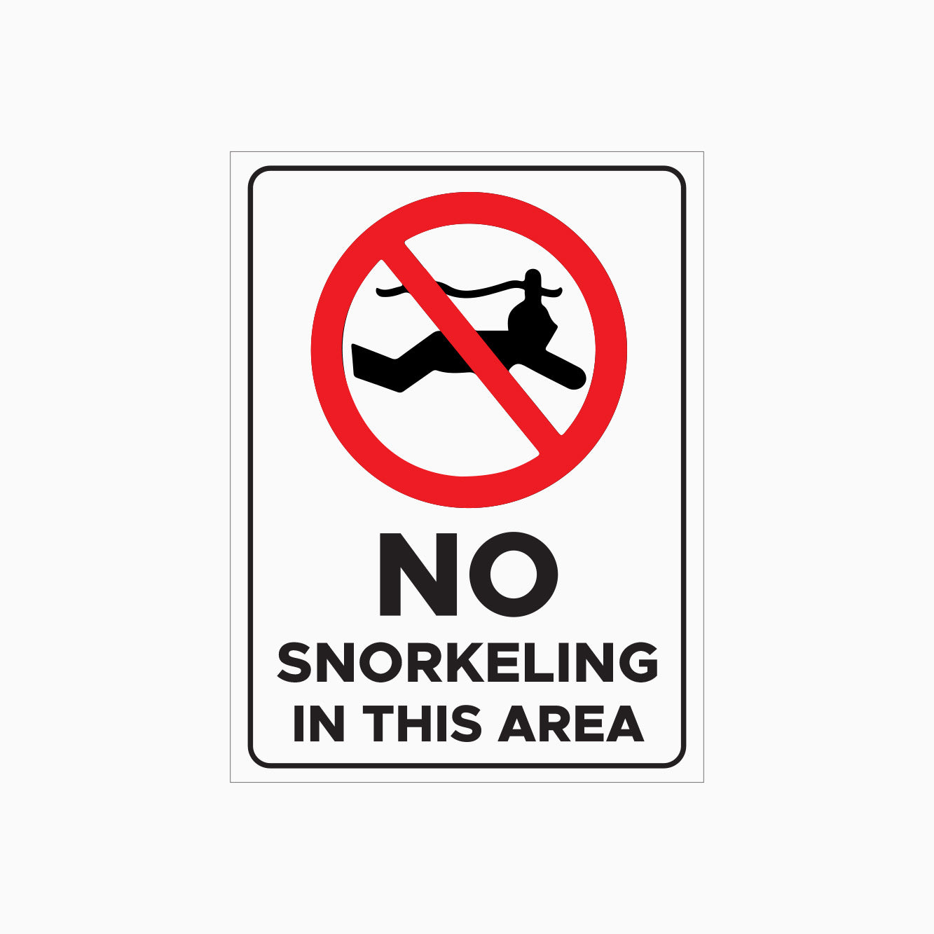 NO SNORKELING IN THIS AREA SIGN