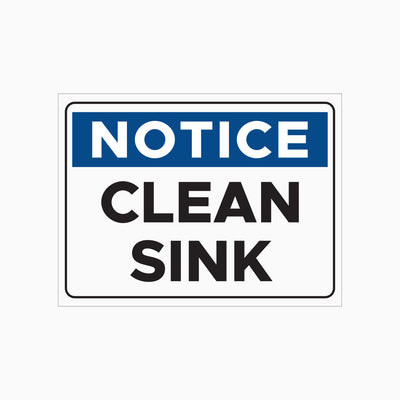 CLEAN SINK SIGN