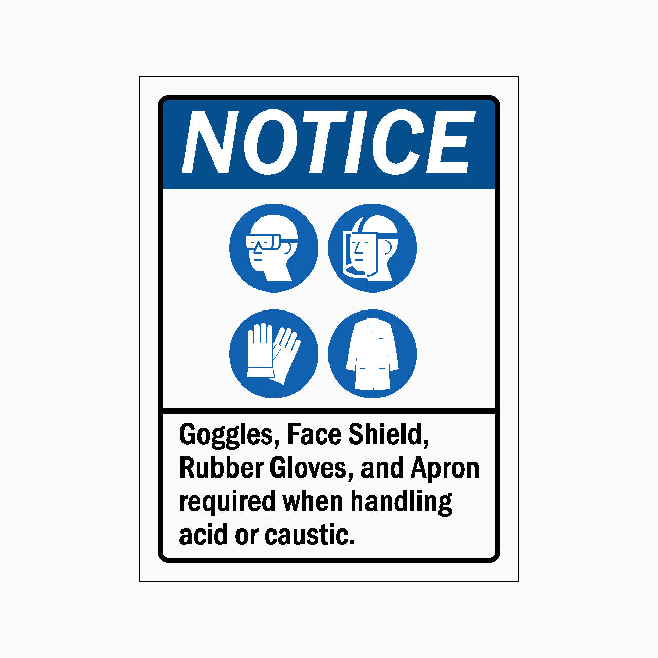 Hand Acid Sign Notice Acid Handling Safety Sign – PPE Required | GET SIGNS Australia ...