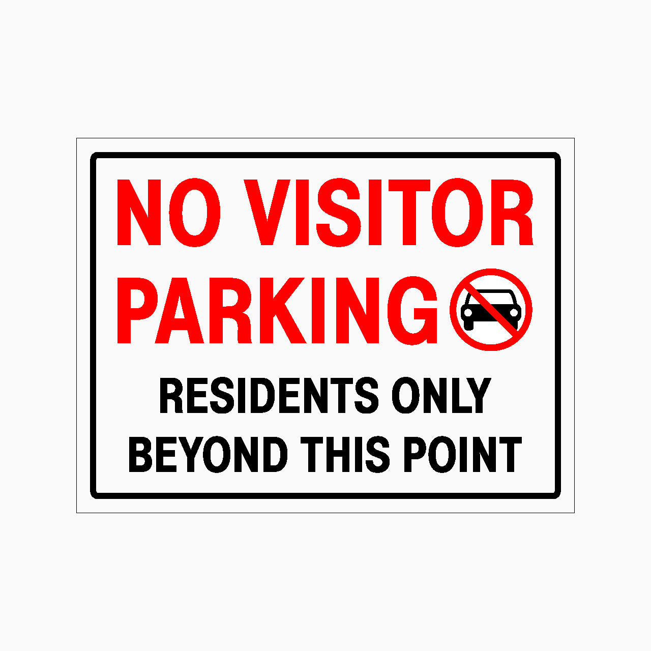 NO VISITOR PARKING RESIDENTS ONLY BEYOND THIS POINT SIGN | GET SIGNS ...
