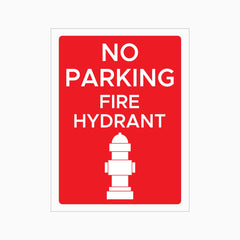 NO PARKING FIRE HYDRANT SIGN