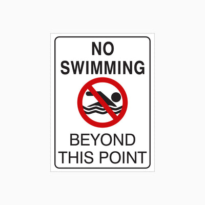 NO SWIMMING BEYOND THIS POINT SIGN
