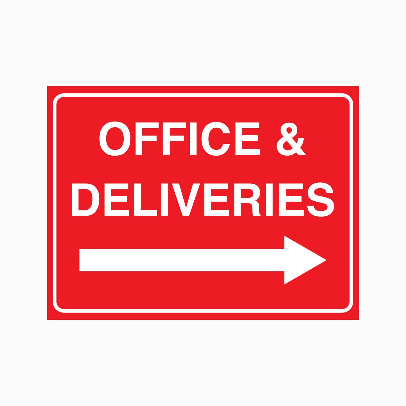 OFFICE AND DELIVERIES SIGN RIGHT ARROW - GET SIGNS