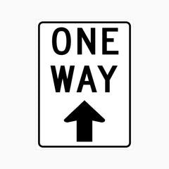 ONE WAY STRAIGHT AHEAD SIGN