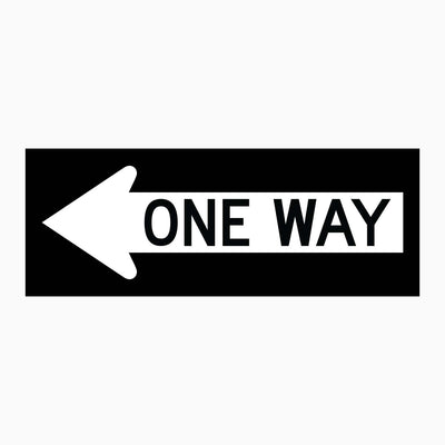 ONE WAY WITH ARROW LEFT or RIGHT SIGN