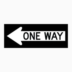 ONE WAY WITH ARROW LEFT or RIGHT SIGN