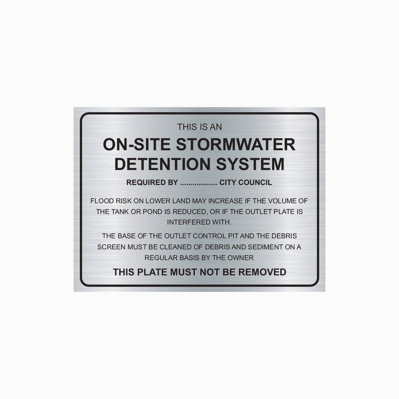 ON-SITE STORMWATER DETENTION SYSTEM OSD SIGN