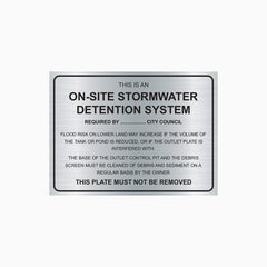 ON-SITE STORMWATER DETENTION SYSTEM OSD (CUSTOM COUNCIL NAME) SIGN