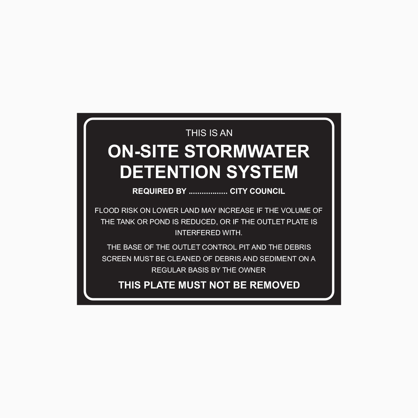 ON-SITE STORMWATER DETENTION SYSTEM OSD SIGN