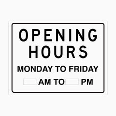 CUSTOM OPENING HOURS SIGN