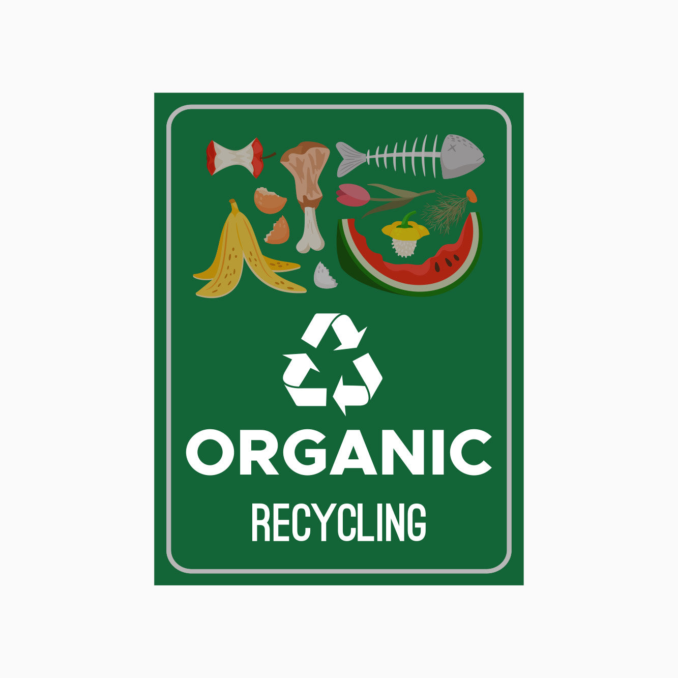 Compost Organic Waste Only Sign - ORGANIC RECYCLE BIN SIGN - BIN LABELS