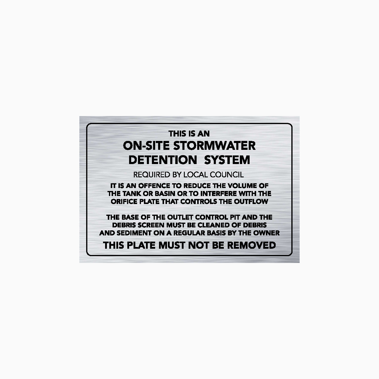 Detenton Sign ON-SITE STORMWATER DETENTION SYSTEM SIGN – Get signs