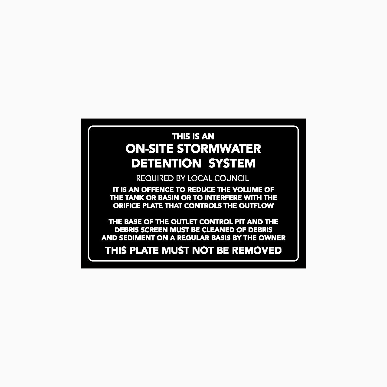 Detenton Sign ON-SITE STORMWATER DETENTION SYSTEM SIGN – Get signs