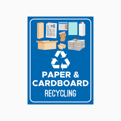 PAPER & CARDBOARD RECYCLING SIGN