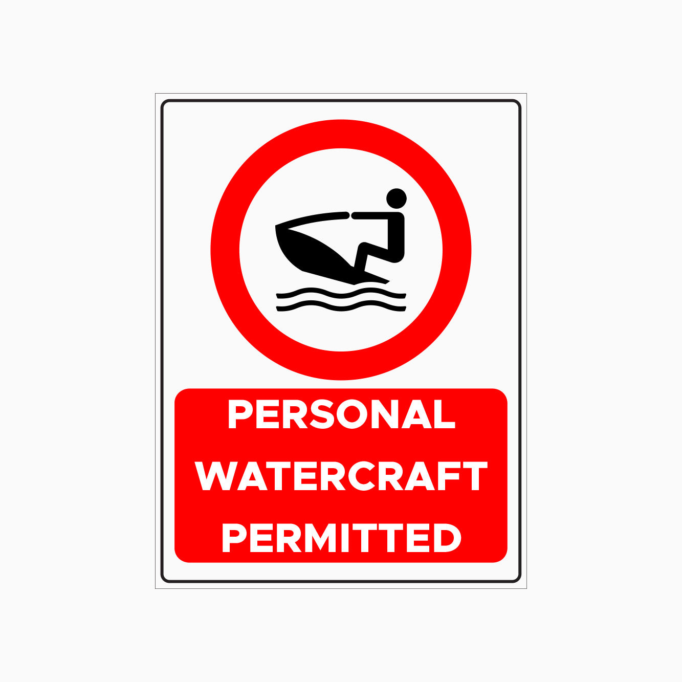 PERSONAL WATER CRAFT PERMITTED SIGN