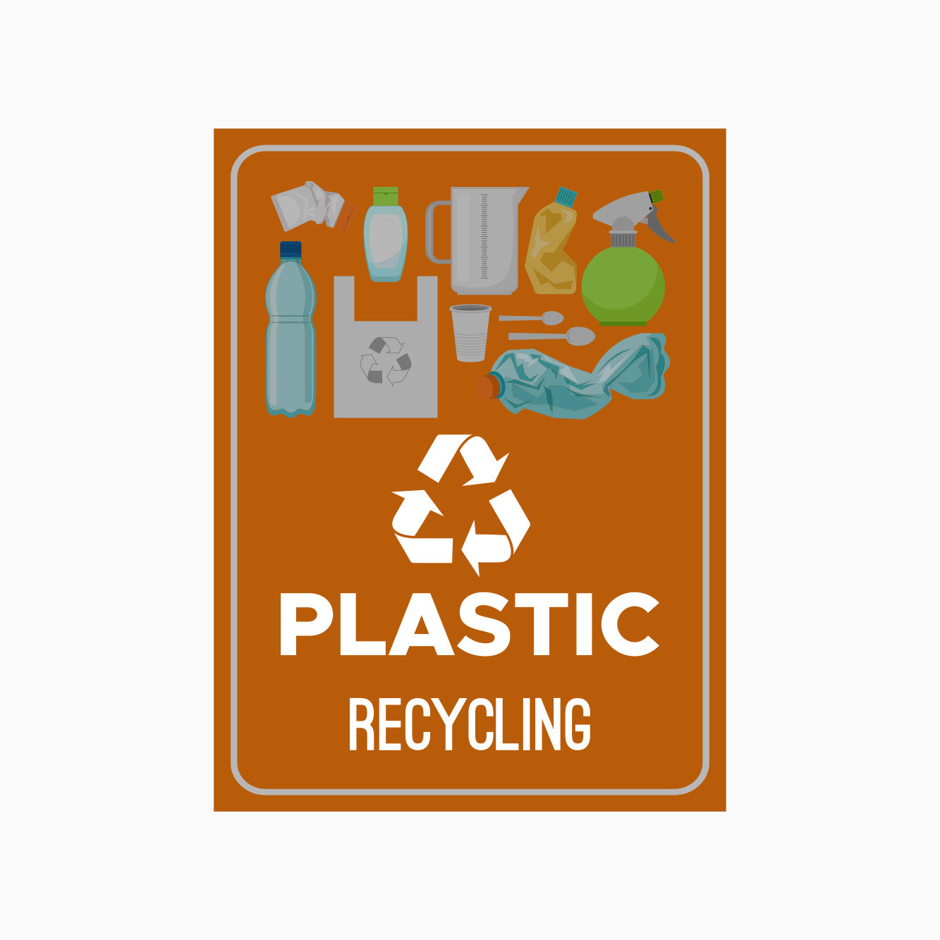 PLASTIC RECYCLING SIGN - BIN SIGNS IN AUSTRALIA