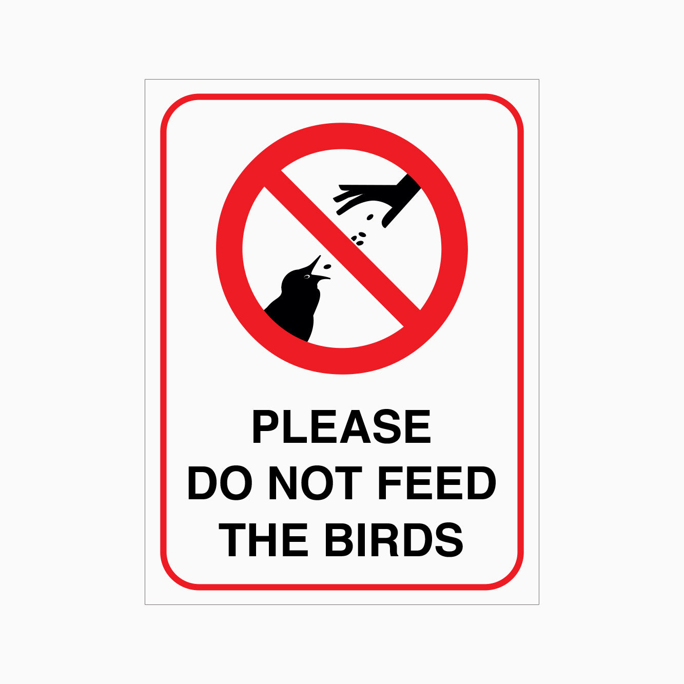 PLEASE DO NOT FEED THE BIRDS SIGN