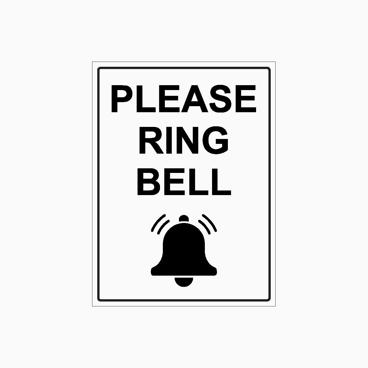 Please Ring Bell Sign Adhesive Sticker Notice, SILVER/GOLD/BLACK engraved  with Universal Icon Symbol and Text (Size 11cm x 9cm). Waterproof and  Durable. - Walmart.com