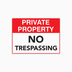 PRIVATE PROPERTY - NO TRESPASSING SIGN