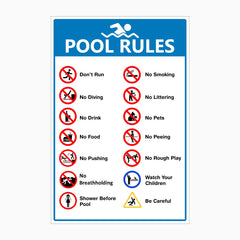 POOL RULES SIGN